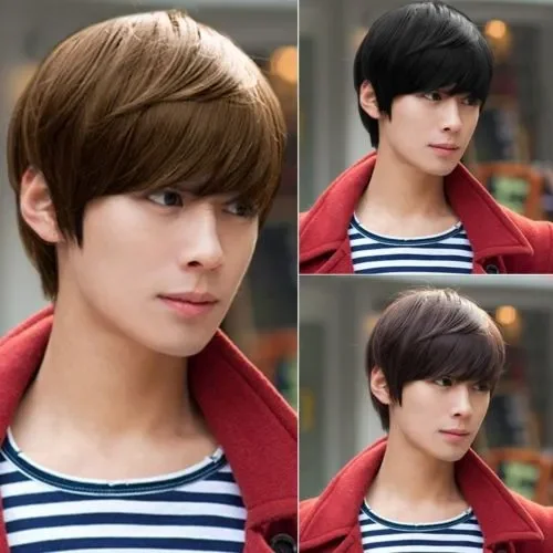 Synthetic Super Men's Handsome Short Straight Cosplay Party Hair Wig Full Wigs