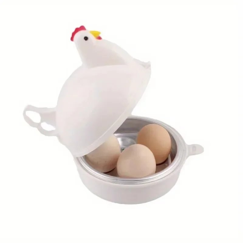Egg cooker lovely chicken shaped egg boiler steamer 4 eggs 1egg microwave eggs cooker cooking tool kitchen accessories gadgets