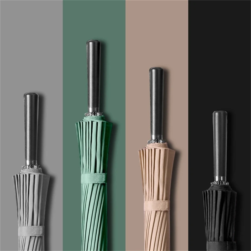 Practical Business Umbrella Large Size 24 Rib Long Handle Umbrella Travel friendly Rain Cover Rain Gear for Protections wind resistant umbrella