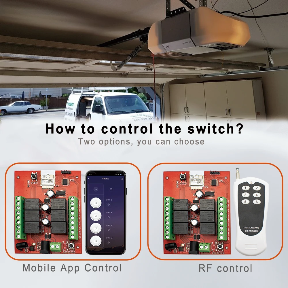 Módulo de Relé Inteligente Universal Tuya Canais Wifi sem Fio 6ch rf Receptor de Controle Remoto Trabalhar com o Google Home Alexa - Image 3