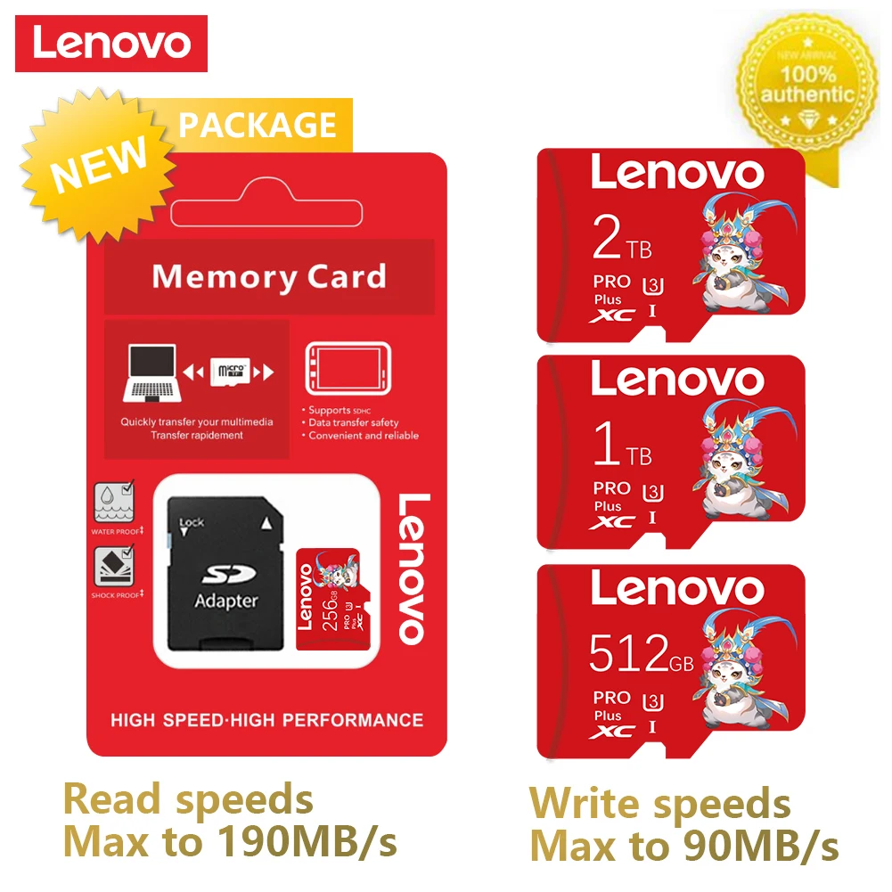 

Оригинальная карта памяти Lenovo 2 ТБ Micro TF SD, высокоскоростная Micro карта памяти 1 ТБ, SD карта памяти, флэш-карта для камеры телефона, бесплатная доставка