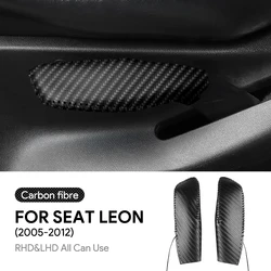 Premium Hand - Stitched Genuine Leather Car Seat Adjustment Cover - Leather Material (Carbon Pattern)