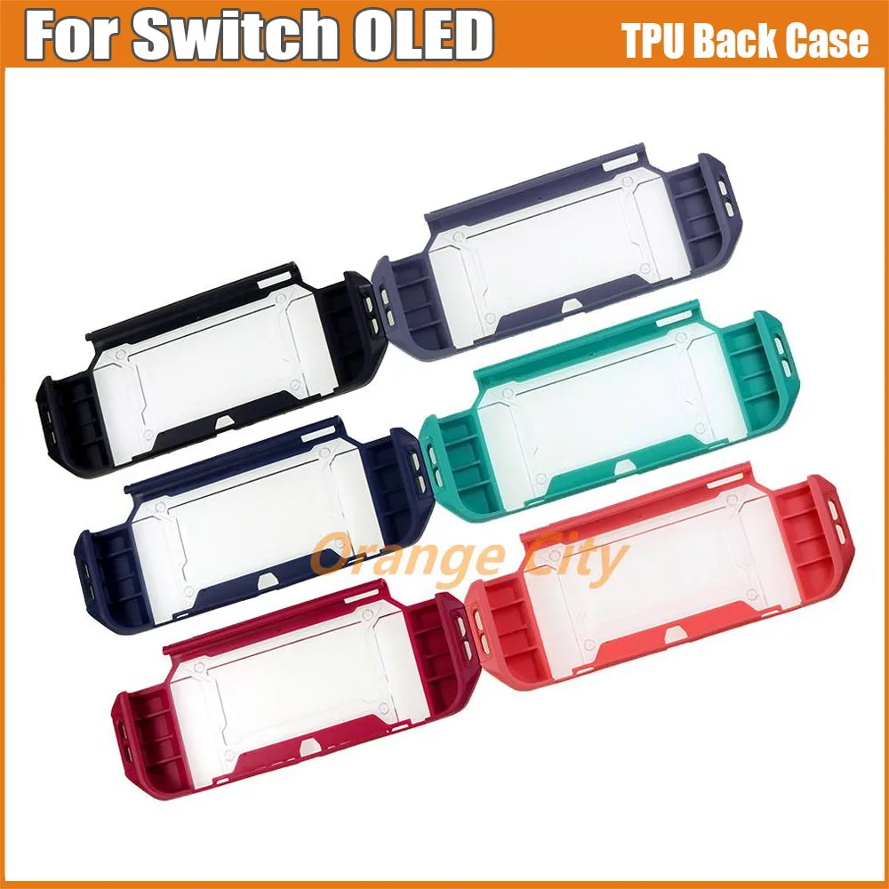 1Pc Per Switch Oled Custodia In Tpu Antiurto Custodia Protettiva Per Console Posteriore Per Nintendo Switch Oled Con Corda A Mano