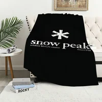 Fashion Outdoor S-Snow Peak Logo Blanket Soft Plush Nap Sofa rug for Living Room Warm Bedroom Birthday Home Travel Kid Gifts 1