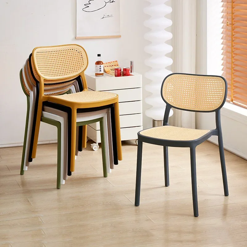 

XX27Chaofei dining chair home Nordic plastic rattan chair simple modern outdoor leisure backrest coffee shop negotiating table a