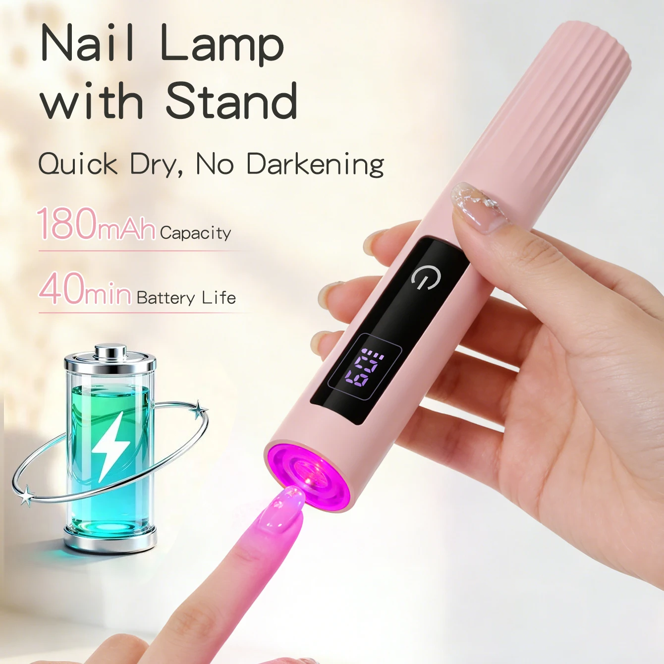 전문가용 네일 램프 세트 UV LED 건조기 터치 램프 스탠드 포함 충전식 UV 라이트 네일 젤 폴리쉬 램프 빠른 건조
