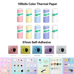 Compact Wireless Portable Photo Printer, Ink - Free Thermal Technology, 57mm Sticker Paper, 200dpi (10Roll ColorStickerB)