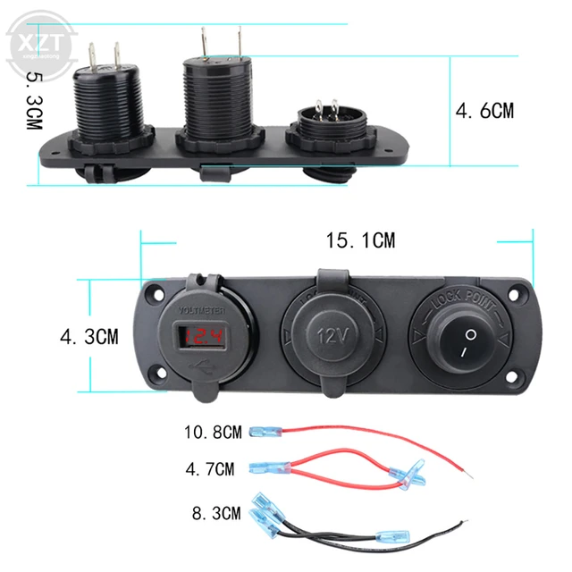 3 in 1 QC3.0 12V Cigarette Lighter Socket Waterproof Car Dual USB Outlet  Panel for RV Marine Boat Power Socket Charger Socket - AliExpress