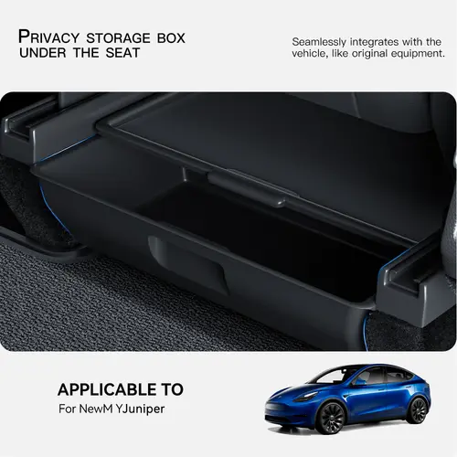 YZ For Tesla Model Y Juniper 2025+ YL  Under Seat Storage Box Car Interior Accessories Drawer Type Organizer Storage Lower Box - Image 2