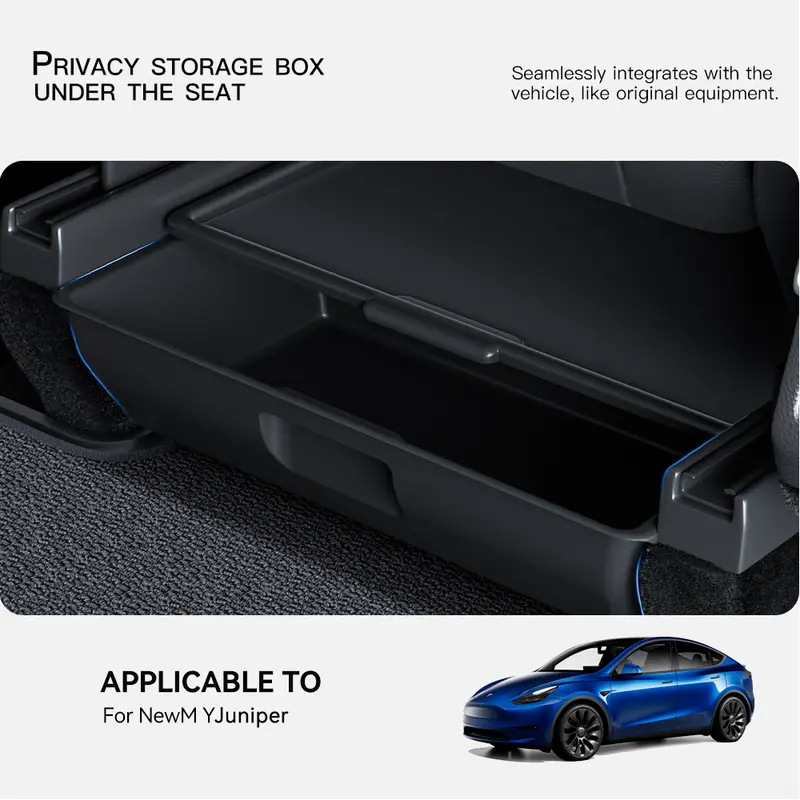 YZ For Tesla Model Y Juniper 2025+ YL  Under Seat Storage Box Car Interior Accessories Drawer Type Organizer Storage Lower Box - Image 2