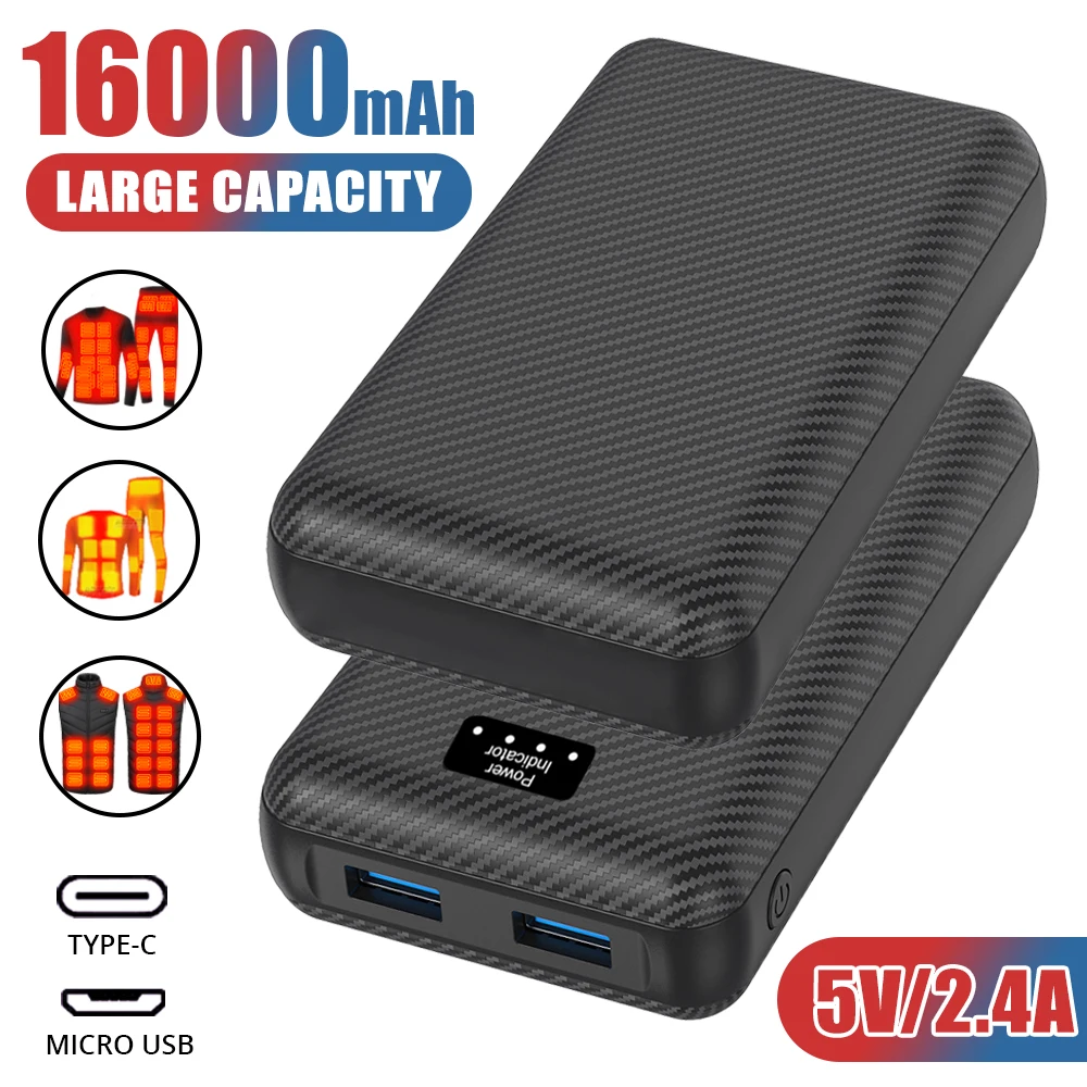 2 x Power Bank Batterie pour Doudoune Blouson Veste Chauffante Chargeur  Externe