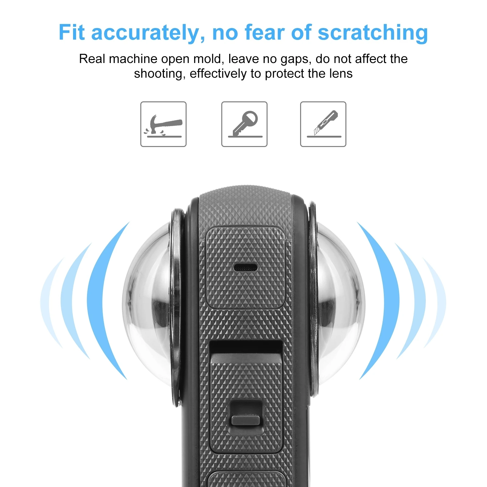 PULUZ PC Lens Guard Protective Cover Case for Insta360 X3 Optical Tempered Glass Sticky Lens Cap