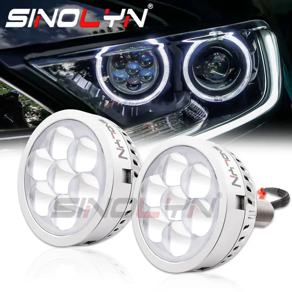 Sinolyn LED High Beam Devil Demon Eyes H7 H1 9005 9006 Projector Lenses For Headlight LED Lens Car Lights Lamp Car Accessories