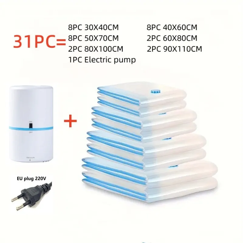 Space-Saving Vacuum Storage Bags with Compression Seal