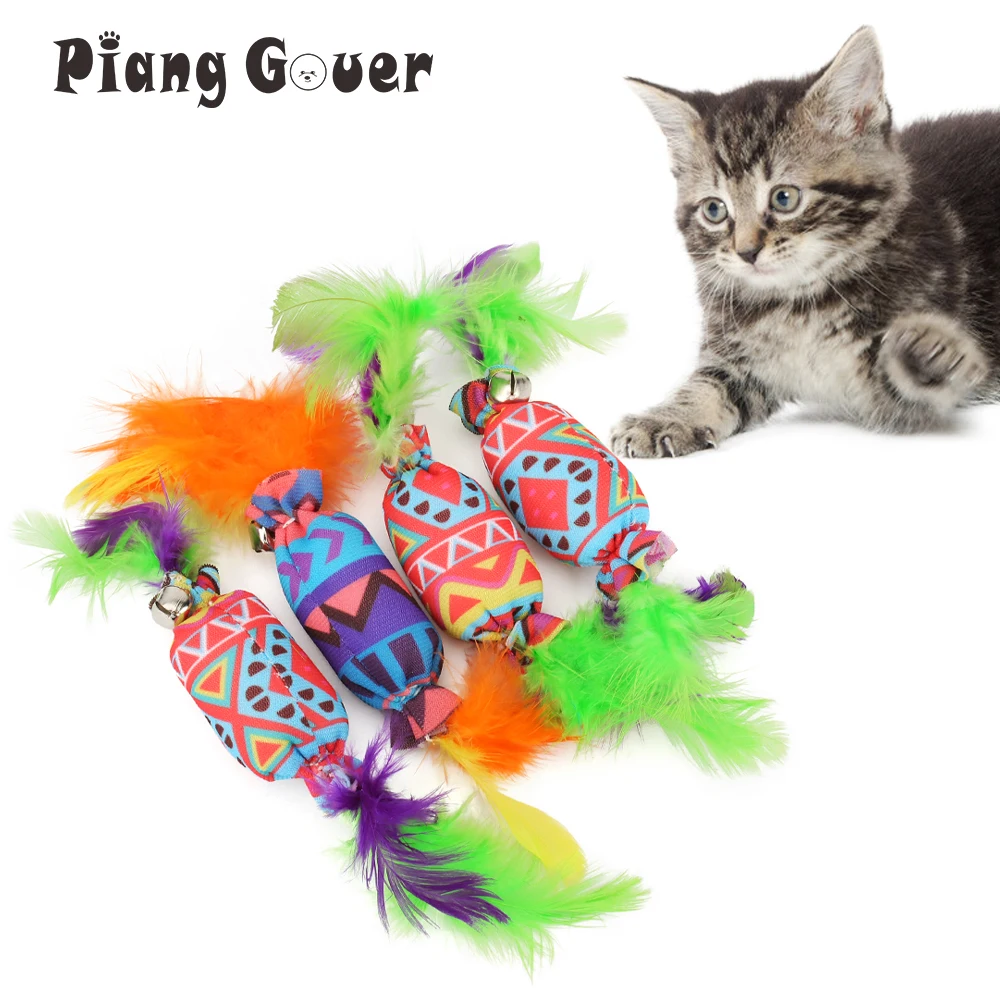 Kit 4 Brinquedos Halloween Para Gatos Walfront | Varinhas Com Sino - Diversão Interativa