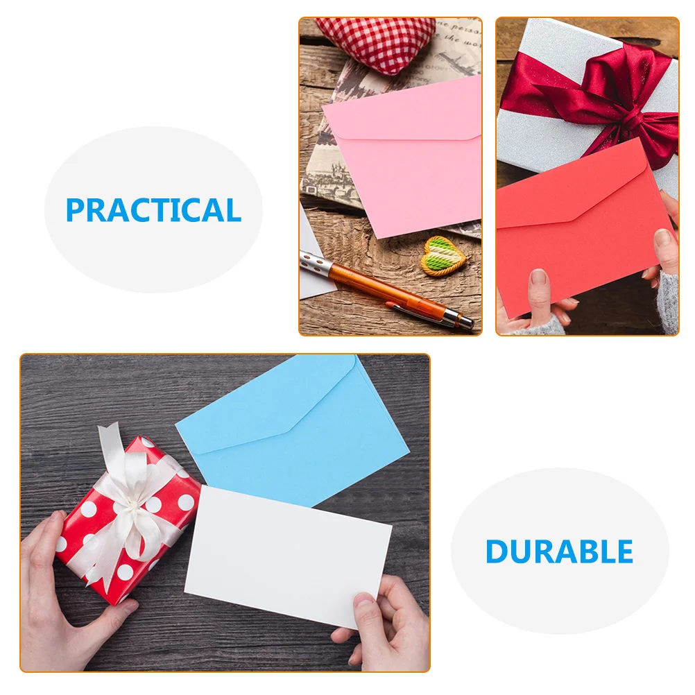 Kraft Paper Envelopes Window Envelopes Mailing Envelopes Mini Envelopes 50 Pcs Colored Small Envelopes Writing Letter Cover for Paper Stationery European Style Card Holder Cardboard