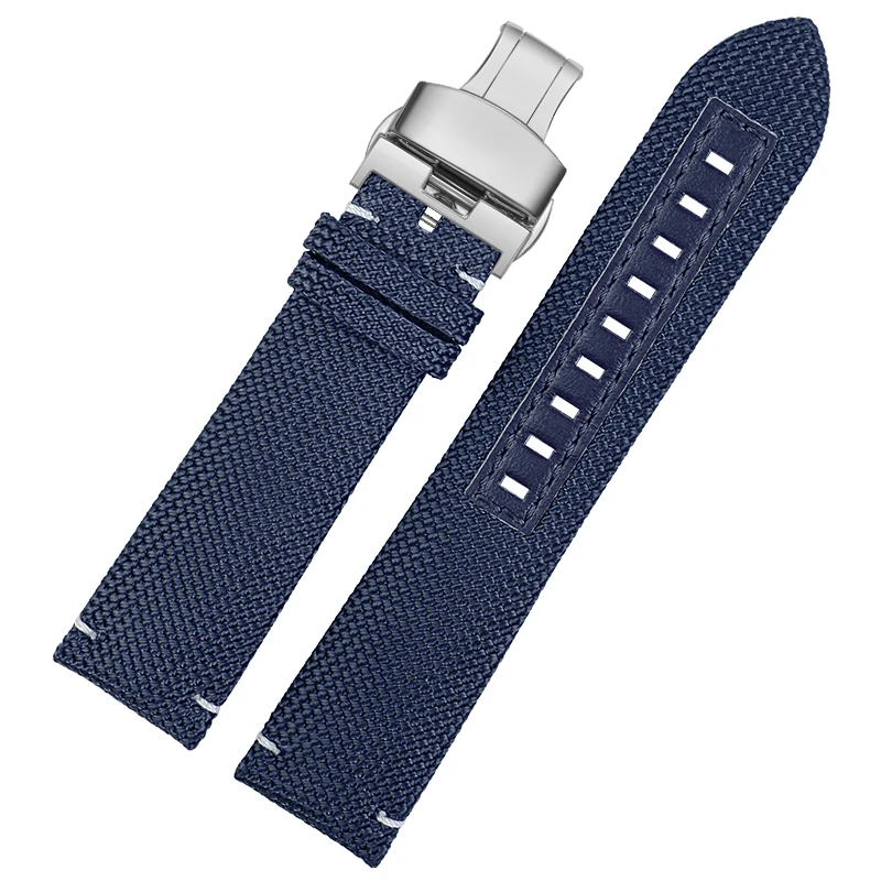 Premium Nylon Men's Watchband - Canvas Leather Strap 22mm