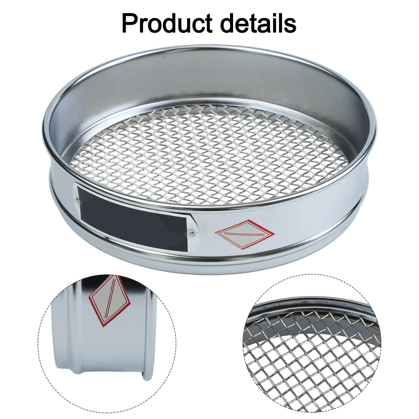 20cm Chrome Mesh Sieve for Sample Inspection 4 Mesh and 600 Mesh Stainless Steel Test Sieve for Laboratory and Industrial Use