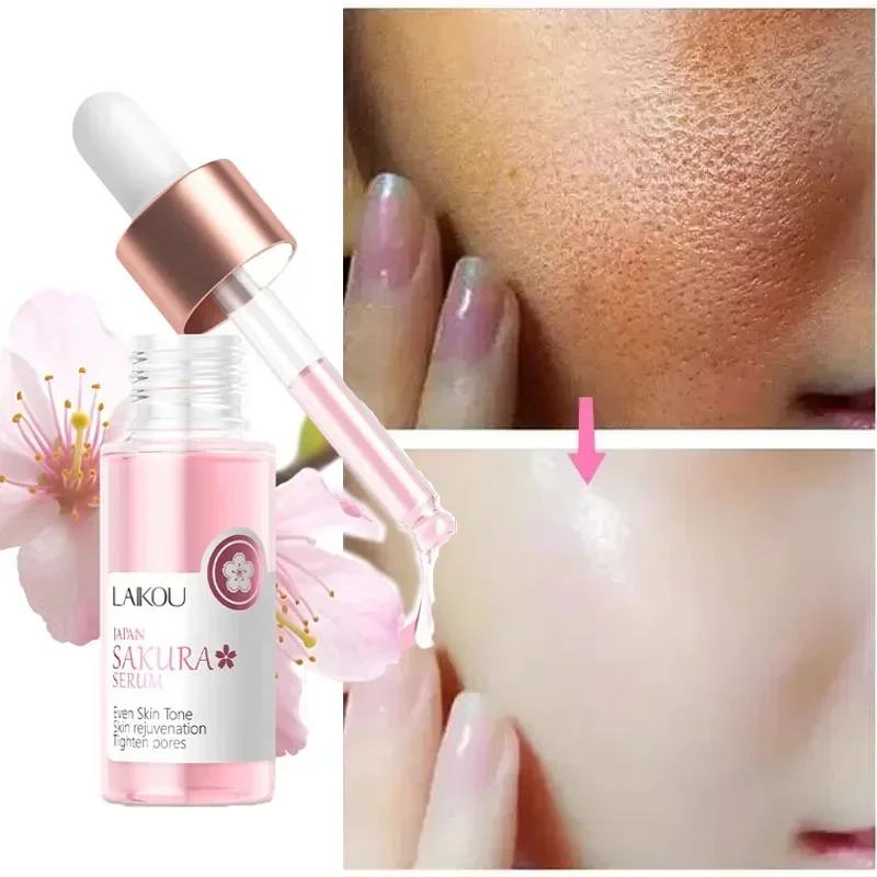 Anti Aging Sakura Whitening Face Serum Fade Fine Lines Tighten Pores Improve Melanin Pigment Dull Moisturizer Brighten Skin Care facial serum,facial essence