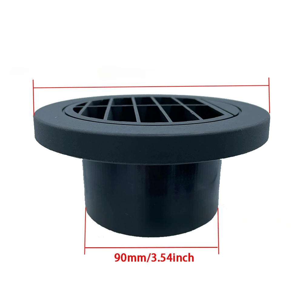Heater Duct Connector 1PC 60mm/75mm/90mm Diesel Heater Duct Ducting Air Vent Outlet Flat Round Rotatable Connector Black For Car Truck VAN Camper