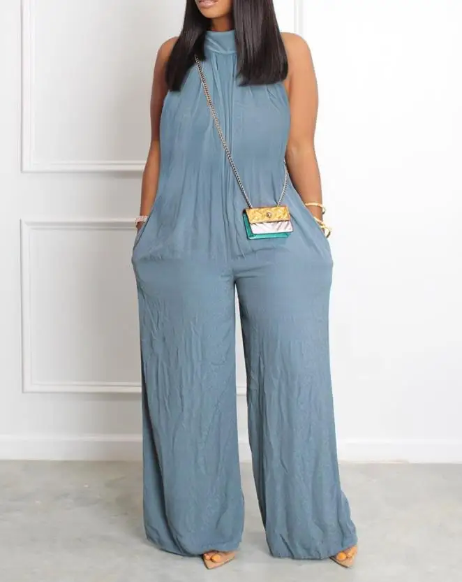 2023 Summer Elegant Jumpsuit for Women Casual Overalls Casual Loose Harajuku Jumpsuits Sleeveless Pocket One Piece Pants Rompers