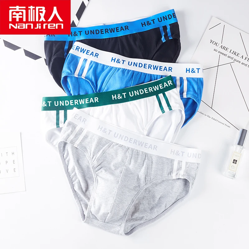 Men Underwear Brief Pure Cotton 3D Stereo Solid Underpants Breathable Close Skin Soft Wear Resistance 4pcs Male Panties