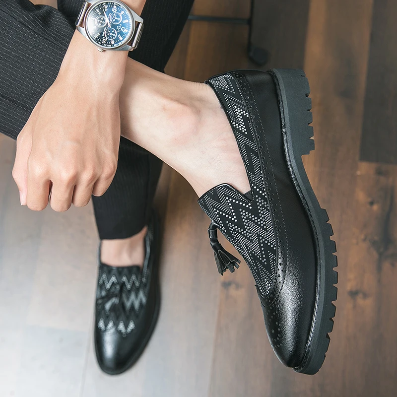 Classic New Men's Loafers Personalized Design Casual Shoes Walking Shoes Men's Commuter Work Shoes Party Dress Shoes