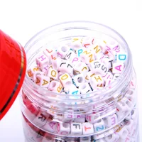 100pcs Rainbow Rubber Band Accessories Manual Diy White Letter Beads Acrylic Beads Children's Educational Toys 0.6cm  Loom 2