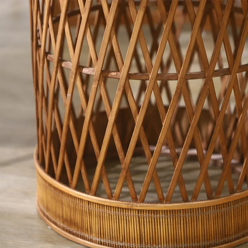 Vintage Handmade Rattan Woven Bamboo Craft Circular Coffee Table,Nordic Home,Living Room Balcony,Leisure Tea Tables Furniture