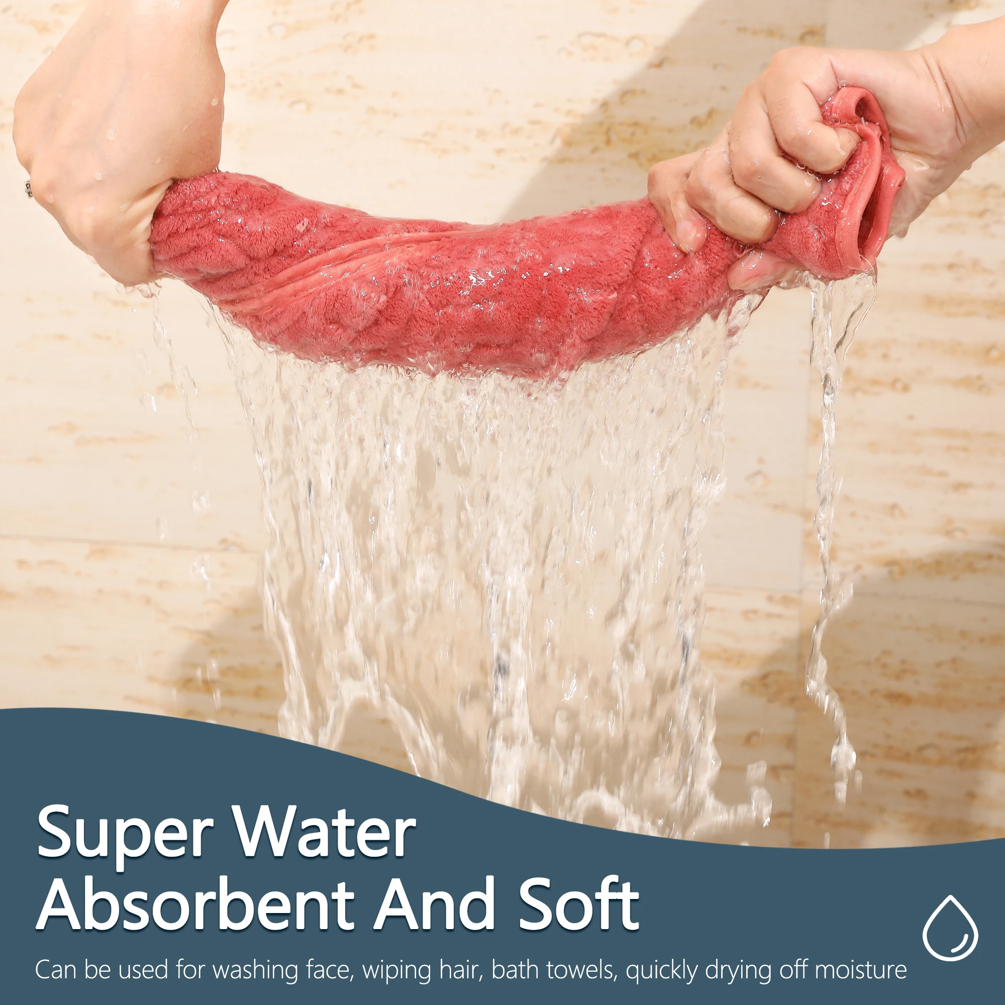 4 Pieces set Towel Set with Hook  Ultra Soft, Highly Absorbent for Bathroom, Kitchen, Yard, and Car ，Excellent hand towel 3