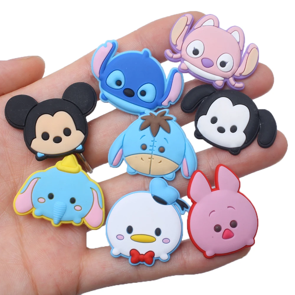 Disney Sanrio Kuromi 8-16PCS/Set Shoe Charms Decorations Girls Kids Jeans Women Charm Xmas Gifts Favors Shoe Accessories Buckle
