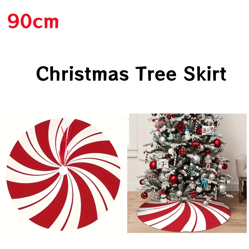 Merry Christmas Tree Skirt 90cm Holiday Party Decoration