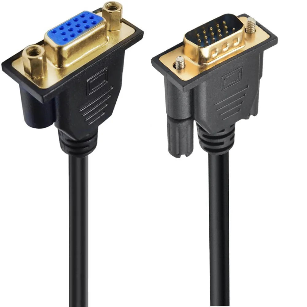 VGA Cable Gold Plated 90 Degree Up Right Left VGA Male to Male Female Cable 1080P Full HD Computer Monitor 0.5M 1.5m