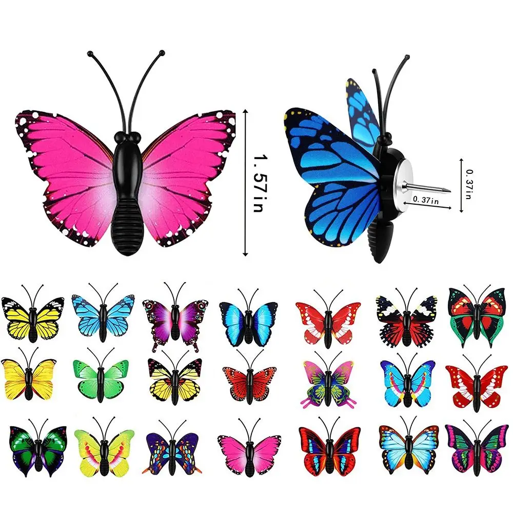 Push Pins Butterfly Thumb Tacks Decorative Push Pins Butterfly Push Pins Colorful Cute Pushpins for Photo Wall Cork Board(30 Packs)