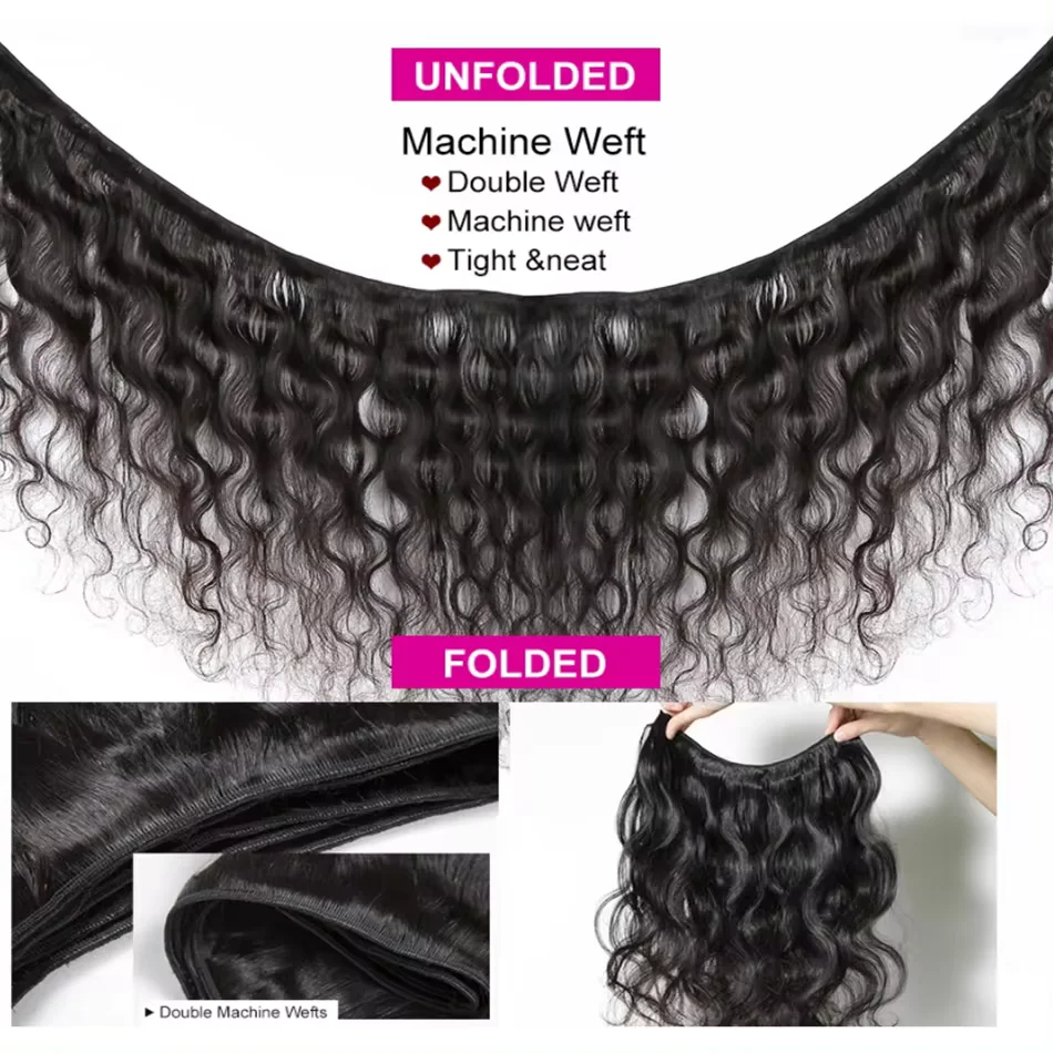 Body Wave Bundles 100% Raw Human Hair Extensions Peruvian Hair Weaving 30 Inch 1/3/4 Bundles 12A