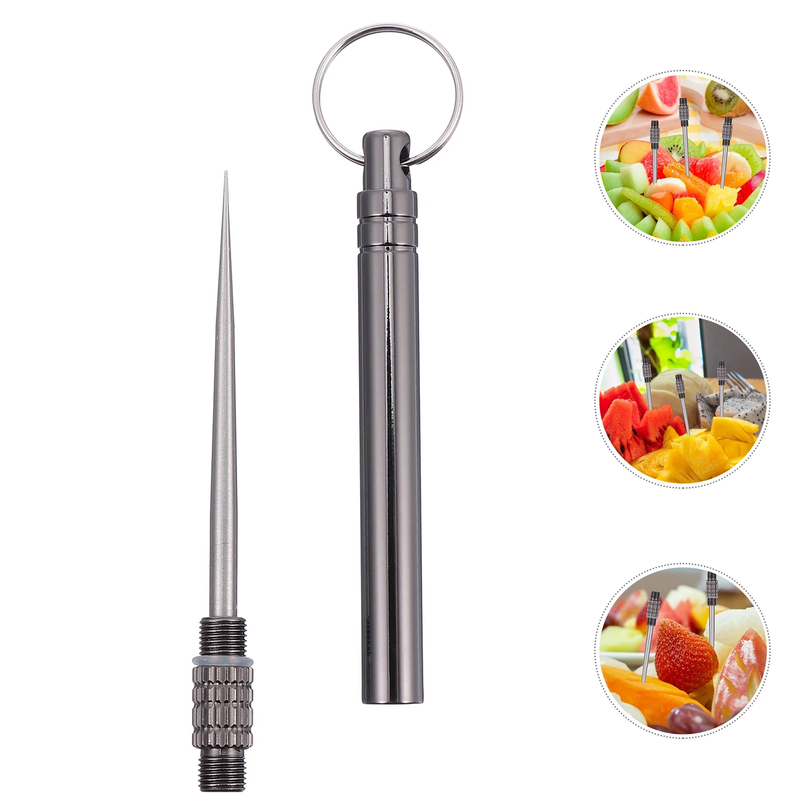 

3 Pcs Titanium Toothpick Portable Toothpicks Fruit Forks Food Picking Teeth Kitchen Gadget