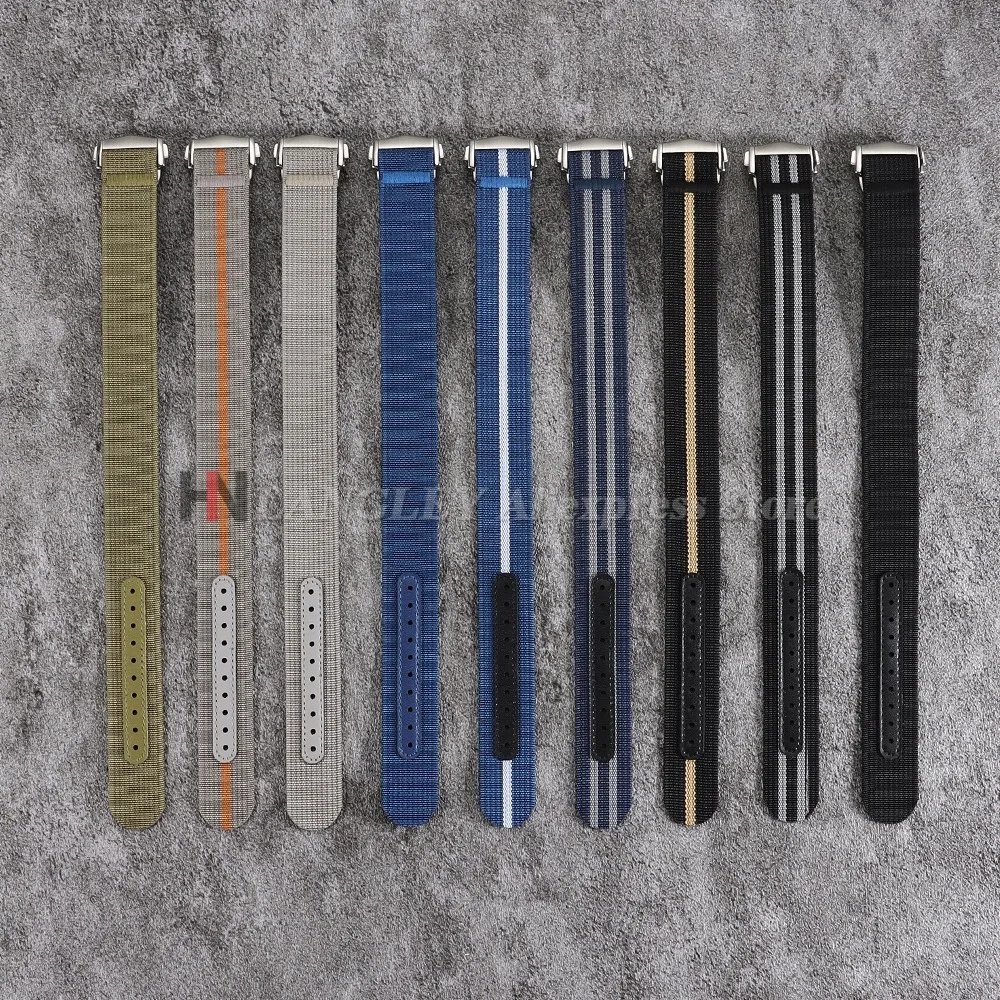 Versatile Nylon Waterproof Sports Watch Strap with Folding Buckle