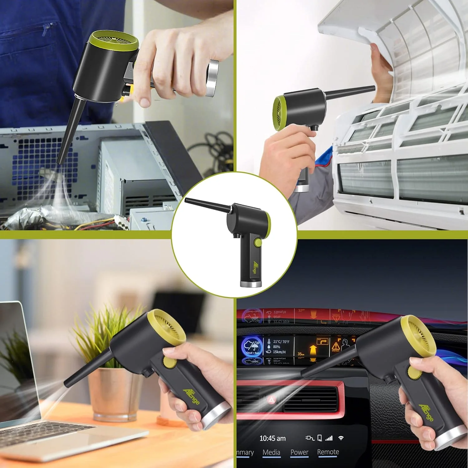 ATENGE Cordless Air Blower Keyboard Powerful Compressed Air Duster for PC Screen Car Cell Phone Cleaner Dust Removal
