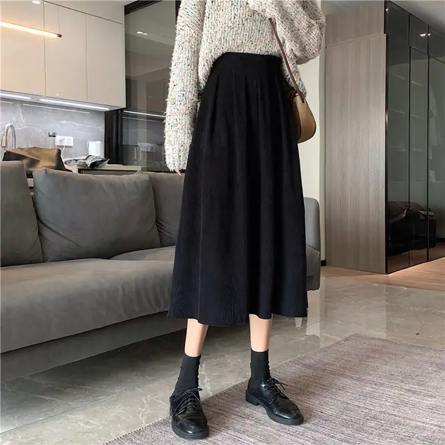 Corduroy Skirt Women Midi Size | Corduroys Long Line Skirt