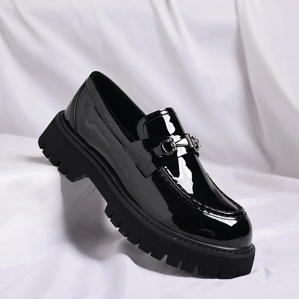 Fashion Casual Men Thick Sole, Penny Loafers Man Slip-On, For Business Dress Shoes - Uniqwear