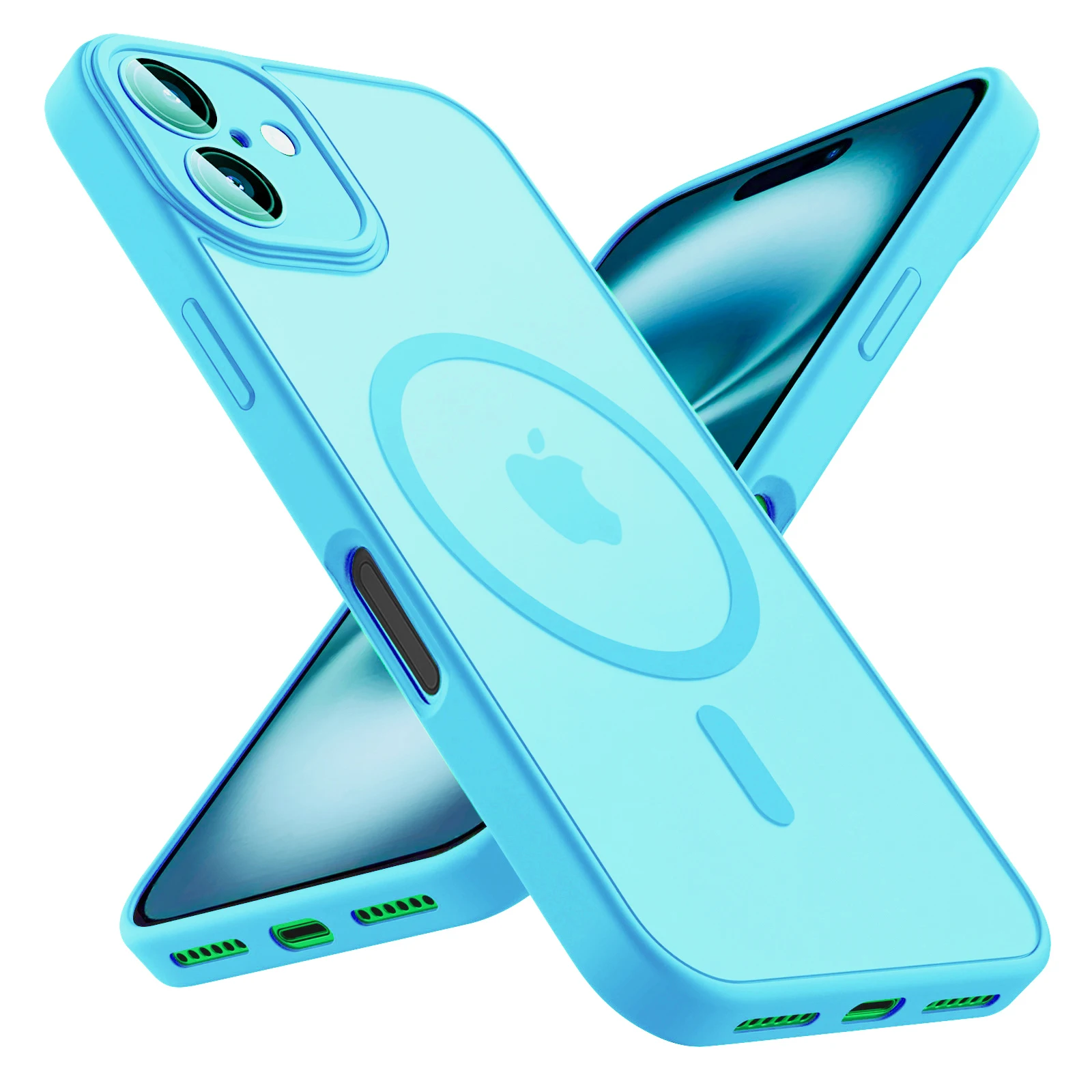 아이폰 16 15 14 13 12 11 Pro Max Plus 17 Air용 고급 무광 매트 투명 마그네틱 케이스 (Magsafe 호환)