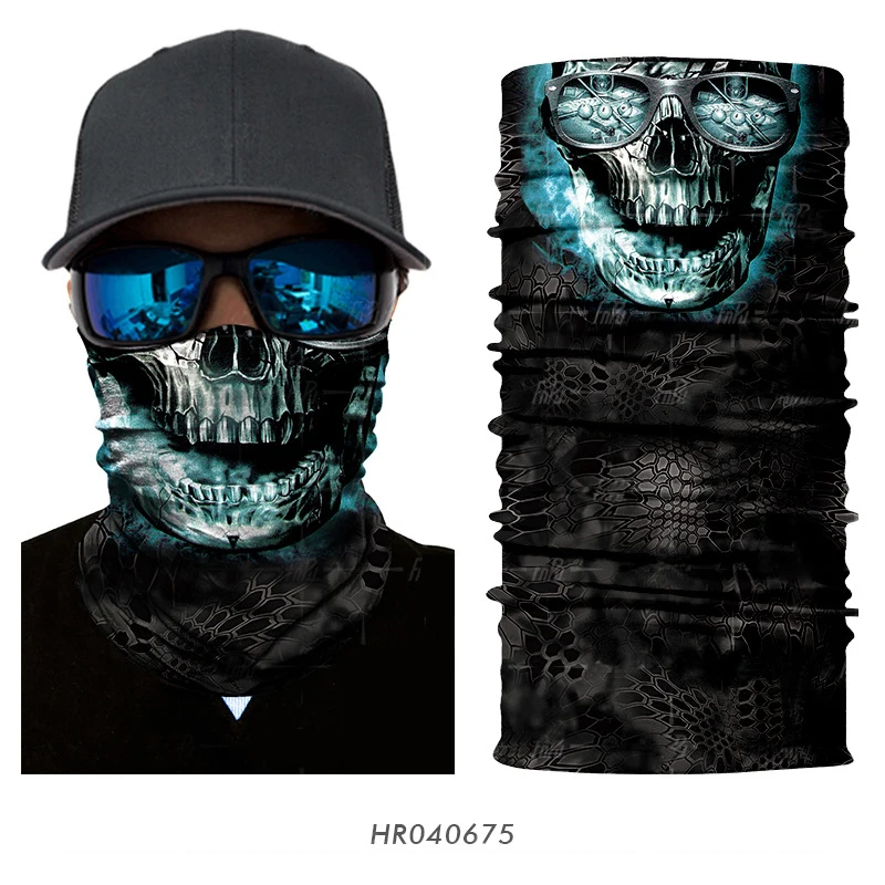 3D Seamless Multifunction Magic Comic Characters Tubular Skull Shield Face Guard Headband Bandana Headwear Ring Head Scarf Men 