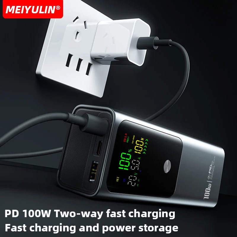 Large Capacity 20000mAh Power Bank Portable 100W USB C Fast Charging Mobile External Battery For iPhone 16 Samsung Xiaomi Laptop 5