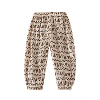 Pantalons d'été décontractés pour enfants de 1 à 6 ans, pantalons de survêtement simples à grille pour garçons, coréens, amples et fins, avec lettres rayées 6