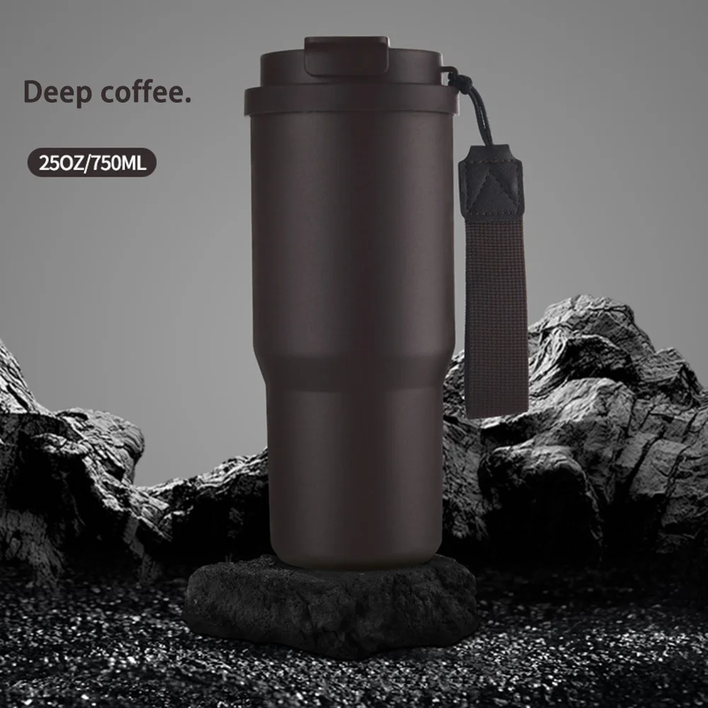750ML Insulated Stainless Steel Tumbler with Leak-Proof Straw Lid – Keeps Beverages Hot or Cold