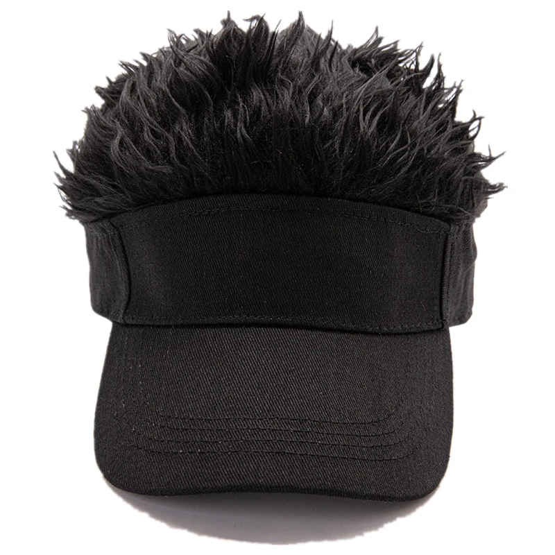 Hot Sale Men's Empty Top Visor Cap Fashion Decorate Wig Hat Women And Men Summer Funny Cap