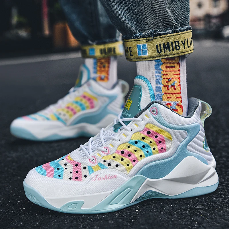 New Men Basketball Shoes Spring Unisex Basketball Sports Buffer Shoes High Quality Couple Sneakers Footwear for Male Size 36-45
