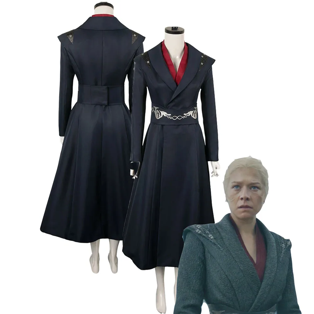 

Женский костюм для ролевых игр Фэнтези Rhaenys, черное пальто, костюм дракона для взрослых и женщин, одежда для ролевых игр 2024, карнавальный костюм на Хэллоуин