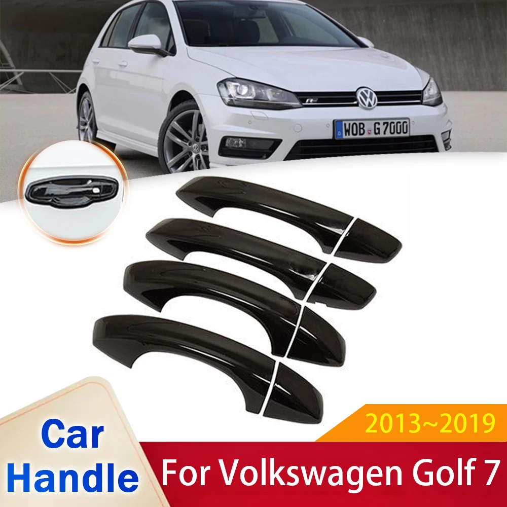 Für Volkswagen VW Golf 7 Mk7 2013 ~ 2019 Gloss Schwarz Smart Türgriff  Abdeckung Aufkleber Trim Auto Schutzhülle Zubehör 2014 2015 - AliExpress