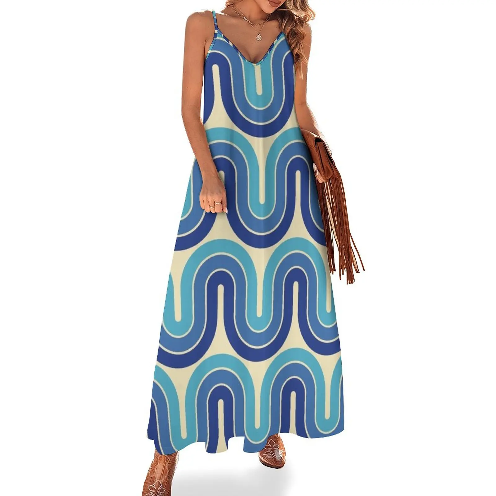 

Retro Geometric Gradient Design 830 Sleeveless Dress african dresses for woman luxury evening dresses for women 2024